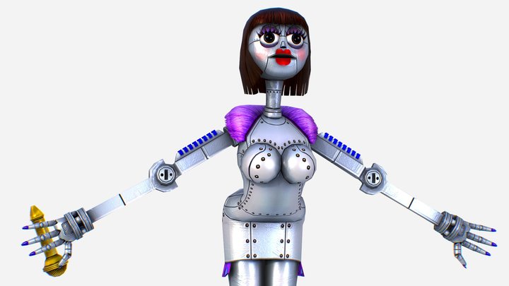 Silver Musical Robot Drone - Babe S1 3D Model
