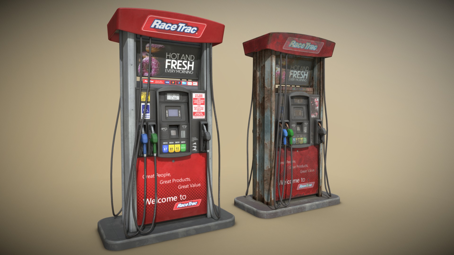 3D model Gas Pump Refiler (New & Old) - This is a 3D model of the Gas Pump Refiler (New & Old). The 3D model is about a couple of arcade machines.