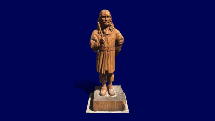 Wooden sculpture of Dutch admiral De Ruyter