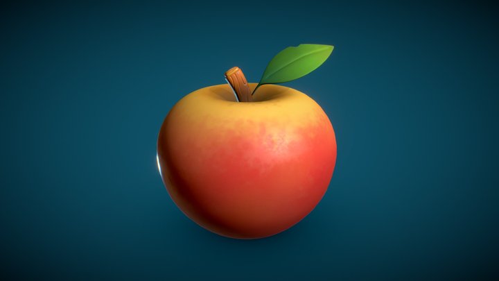 Stylized Apple 3D Model
