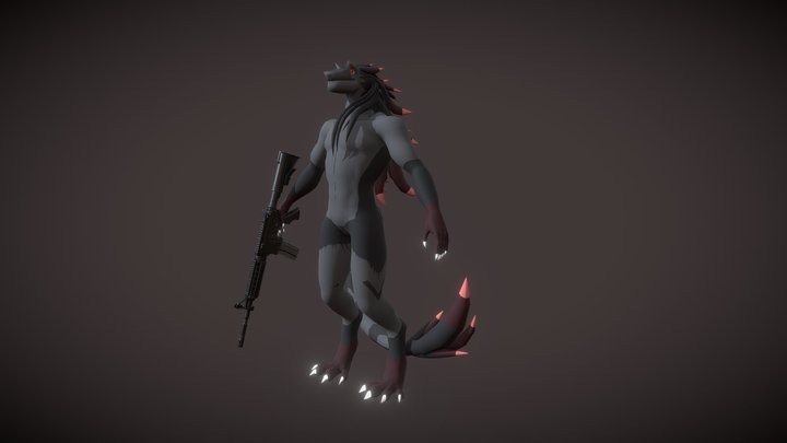 Grim VRChat || Wolf Dragon Avatar 3D Model