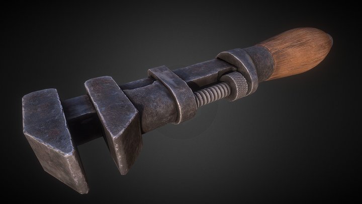 Old Wrench 3D Model