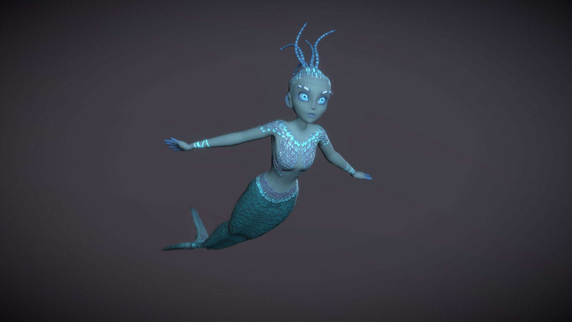 Mermaid Girl 3D Model