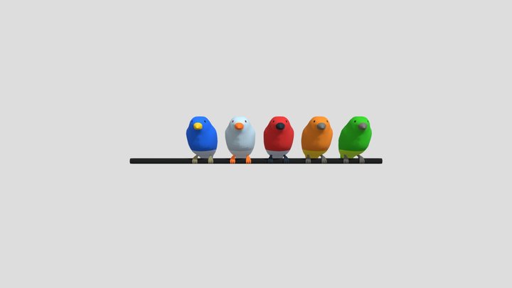 Little Birds 3D Model