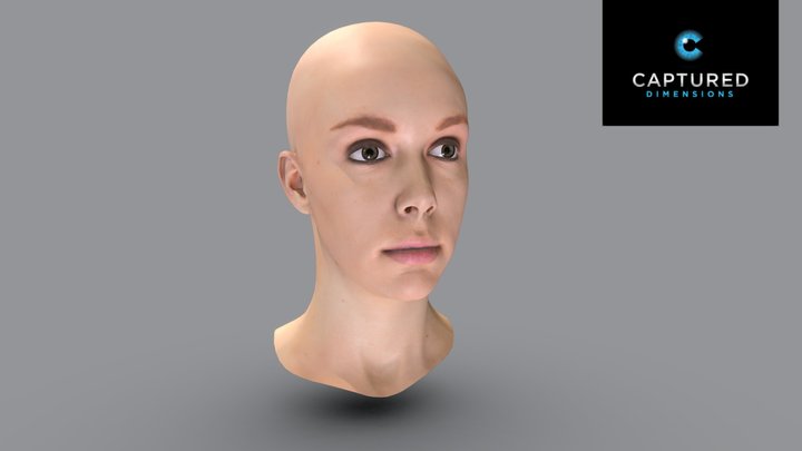Neutral Female Head Scan 3D Model
