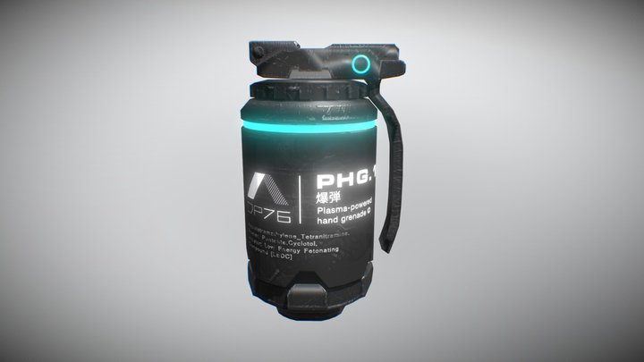 Plasma-Powered Grenade Low-Poly 3D Model