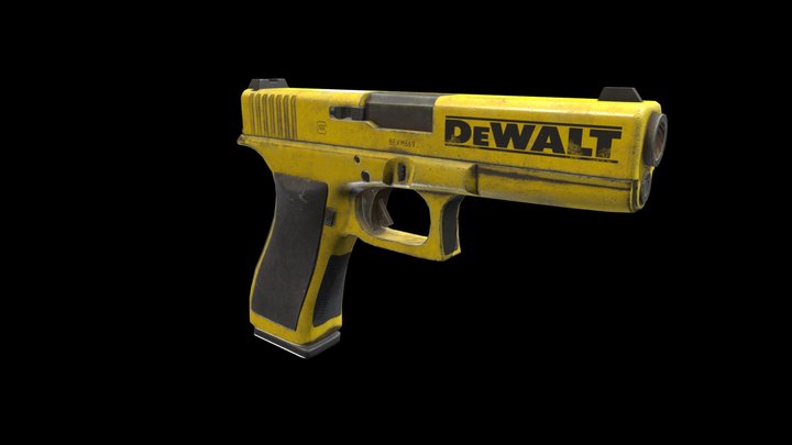 Weapon Asset - Camouflaged Pistol 3D Model