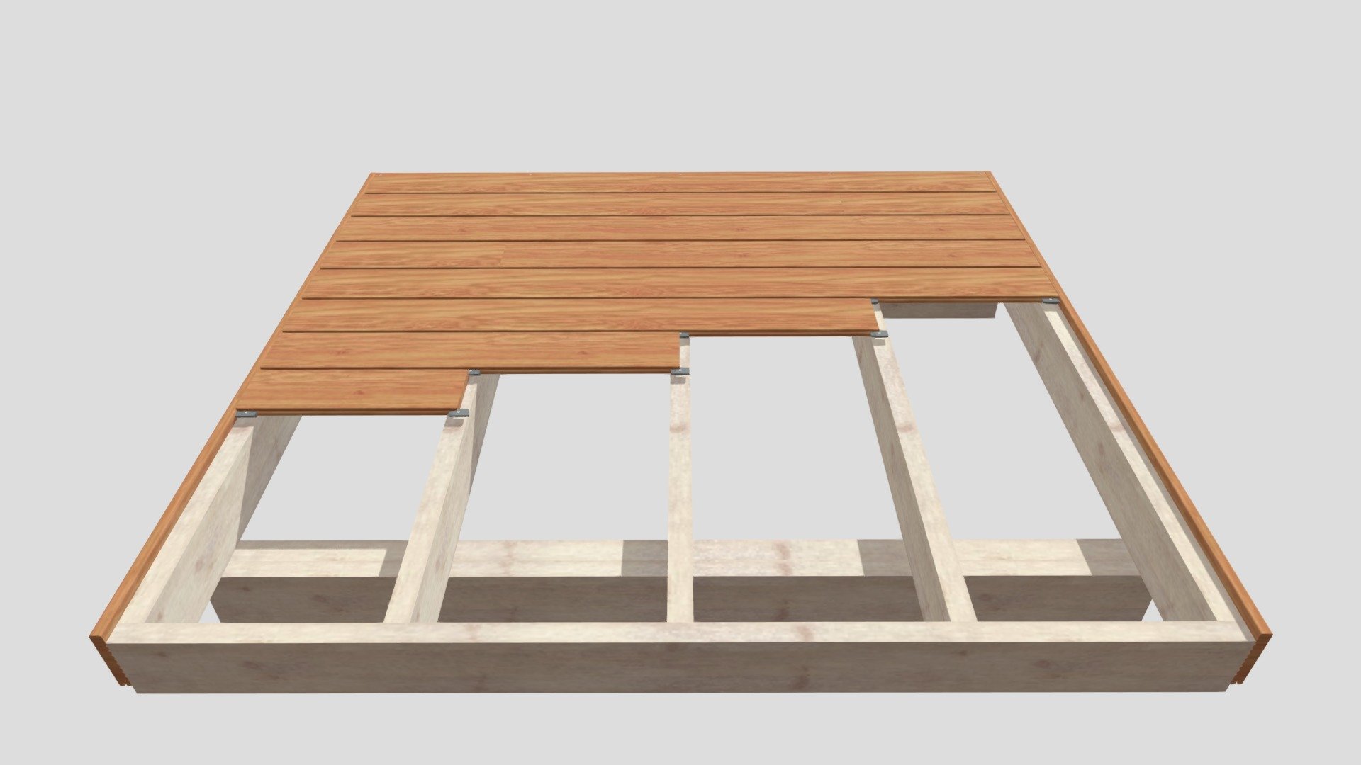 Dasso Decking On Timber - Standard Layout - 3D model by Proframe_NZ