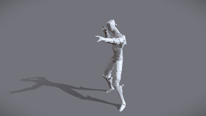 Robot Monk Game Animations 3D Model
