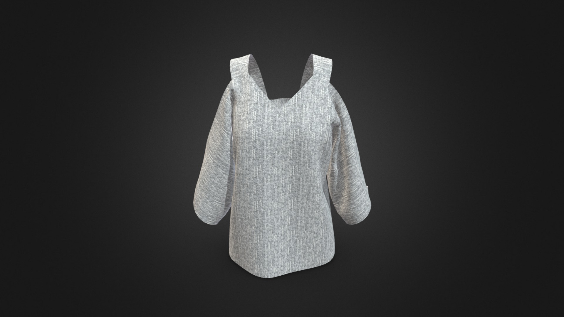 3D model open-retail shirt - This is a 3D model of the open-retail shirt. The 3D model is about a white towel on a black background.