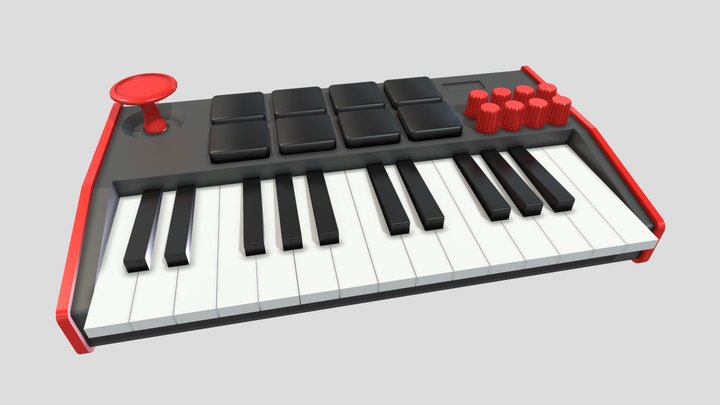 Rough AKAI MPK 3 MIDI Keyboard 3D Model