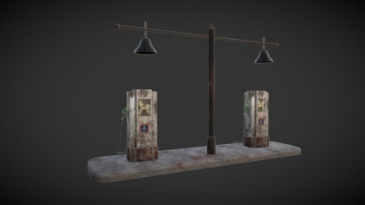 Gas station - distributors 3D Model