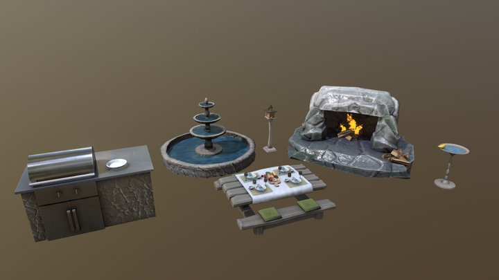 Six Props 3D Model