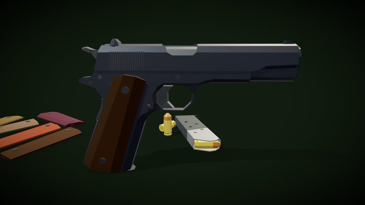 Lowpoly Kault M1911 First Edition 3D Model