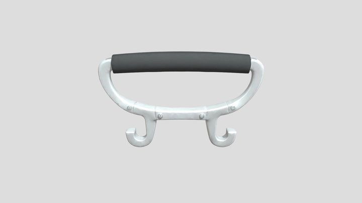 Dual-hook ergonomic handle with foam grip 3D Model