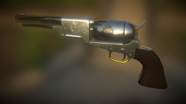 Simple revolver pistol model 3D Model