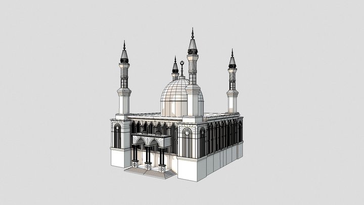Masjid Jami' Al-Ma'ruf Samarinda 3D Model