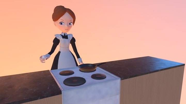Cooking Animation 3D Model