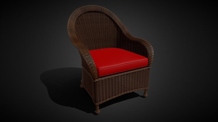 Patio Dining Chair with Cushion 3D Model