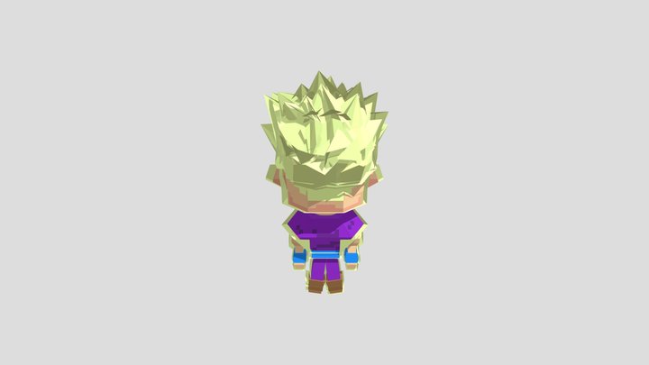 3D model super saiyajin face 100 - infinito DRAGON BALL AF VR / AR /  low-poly