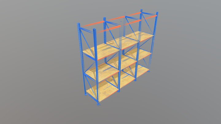 Industrial Storage Rack 3D Model