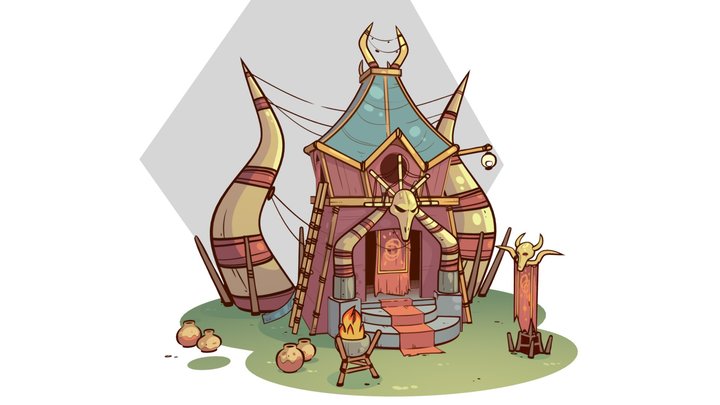 House of Horns 3D Model