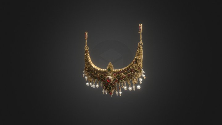 Royal Gemstone Necklace 3D Model