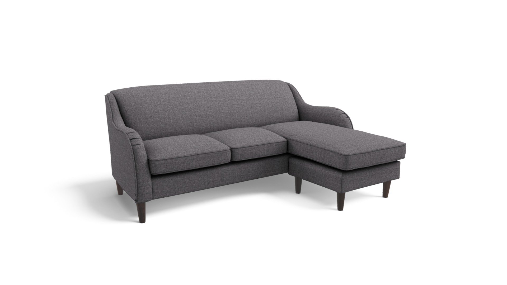 Helena Large Corner Sofa, Weave Smoke Grey