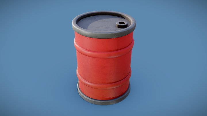 Stylized Oil Barrel 3D Model