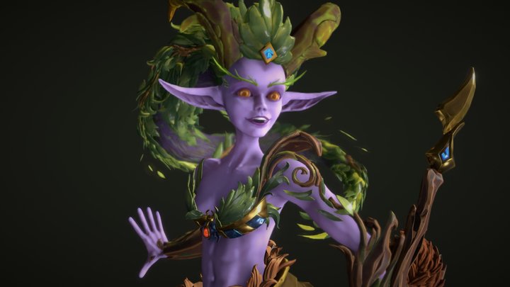 Stylized character Lunara 3D Model
