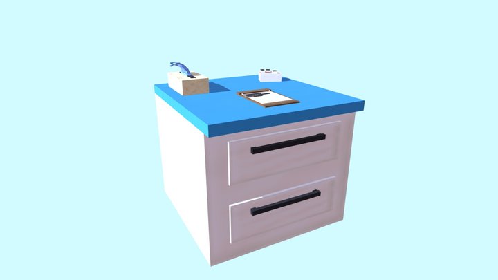 Hospital Table - MC Model 3D Model
