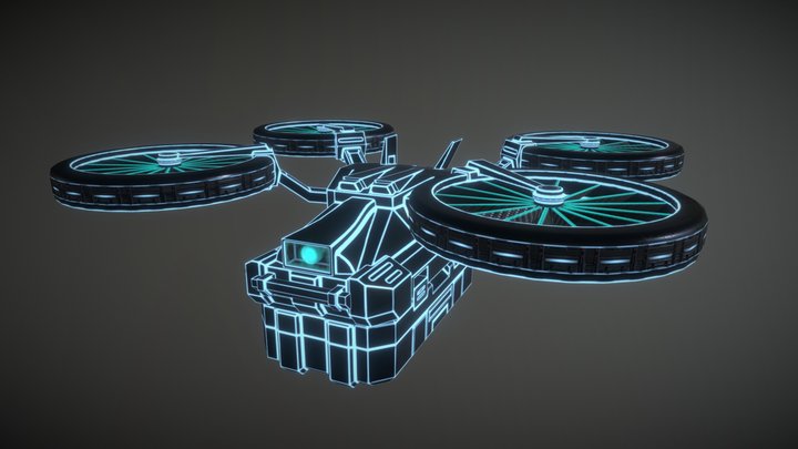 Delivery drone Gameready (Free) 3D Model