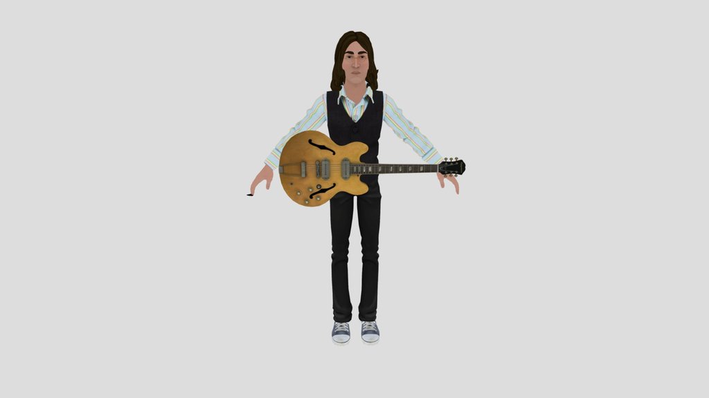 John Lennon With His Epiphone Casino Stripped