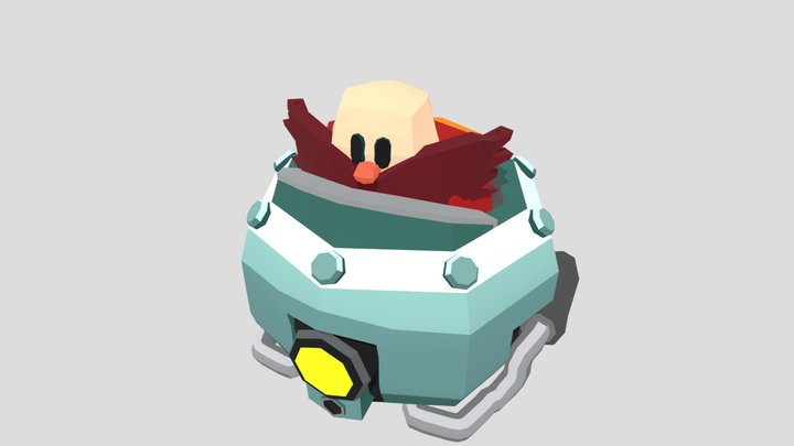 Robotnik in his ship 3D Model