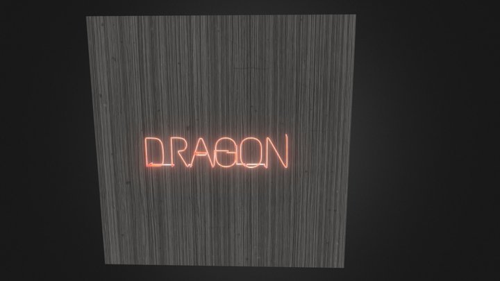 Neon Dragon Sign 3D Model