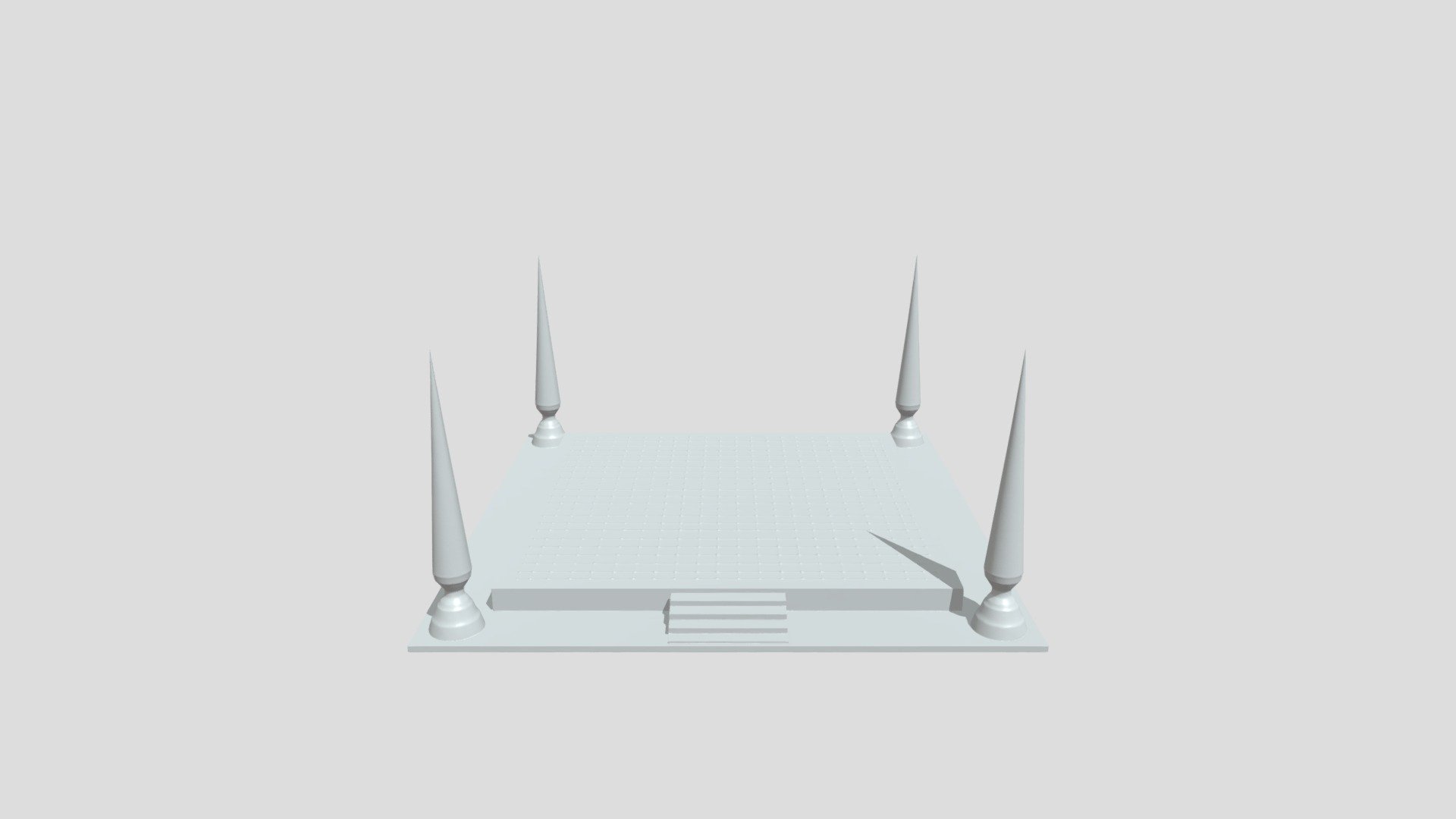 grid platform with pointed pillars - 3D model by starchy (@sonic122008 ...