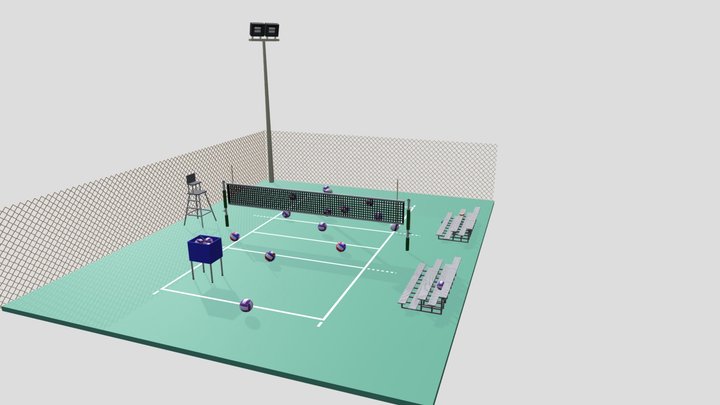 Volleyball Court 3D Model