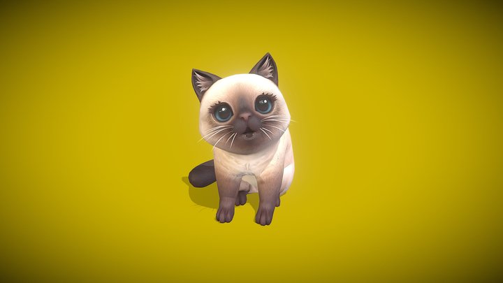 Little Cute Kitty 1 3D Model