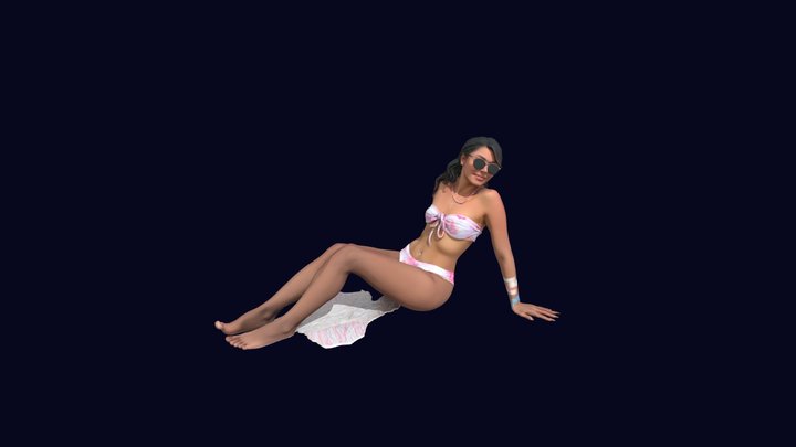 MUJER EN LA PLAYA 3D Model