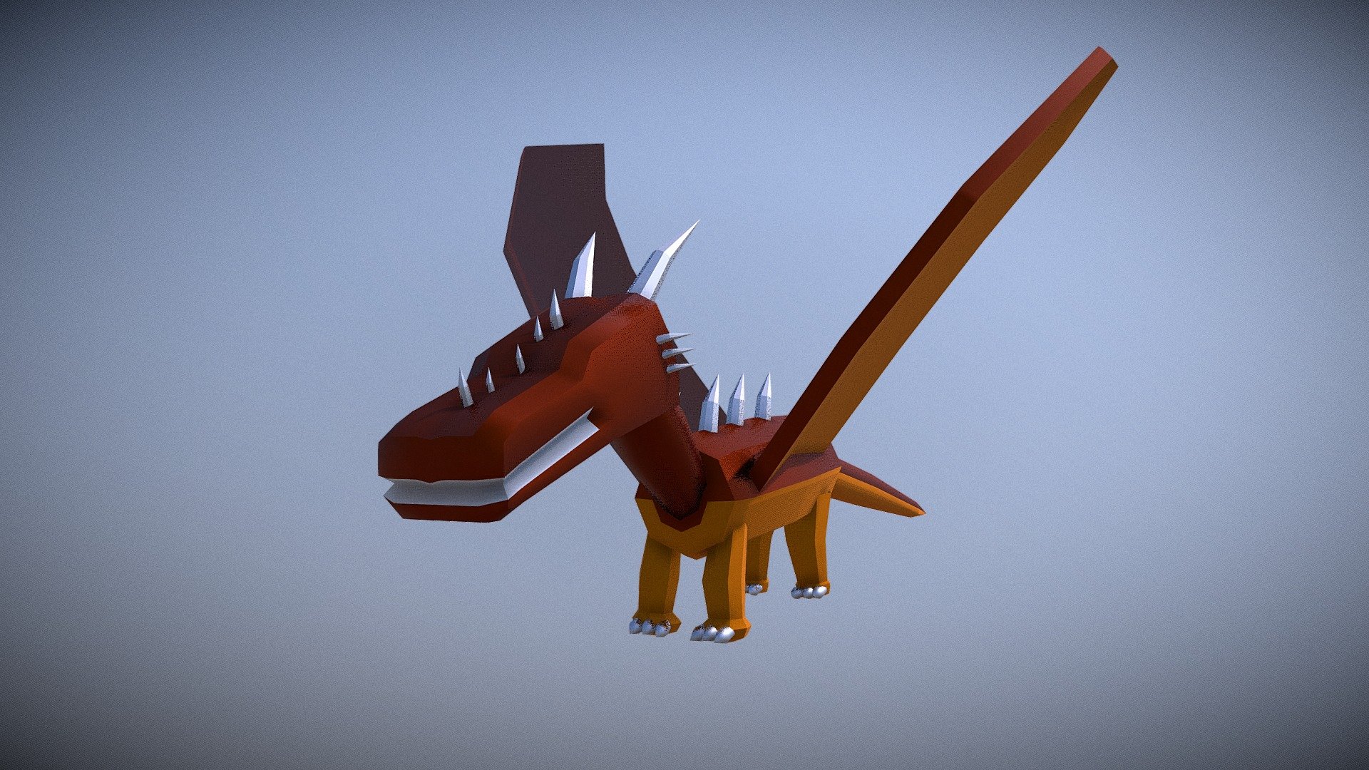 3D model Minecraft Ender Dragon Rigged VR / AR / low-poly