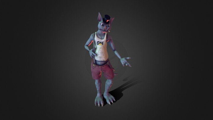 Street Cat posed 3D Model