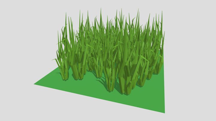 Low Poly Grass Scene Large – Free 3D Model STL