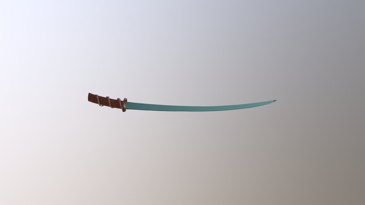 Kawaii Sword with Textures 3D Model