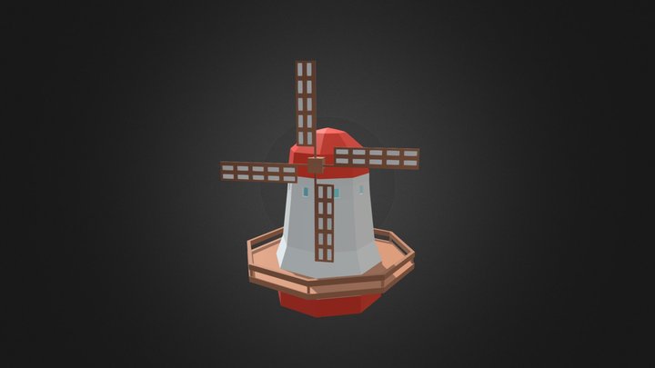 Windmill 3D Model Animation Unity Game Asset 3D Model