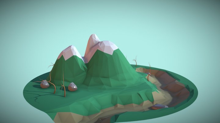 Low-Poly Mountain 3D Model