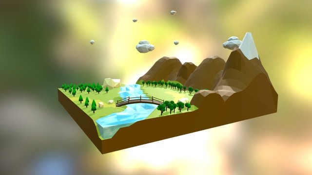 Lowpoly Landscape 3D Model