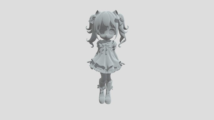 Detailed anime girls 3D Model