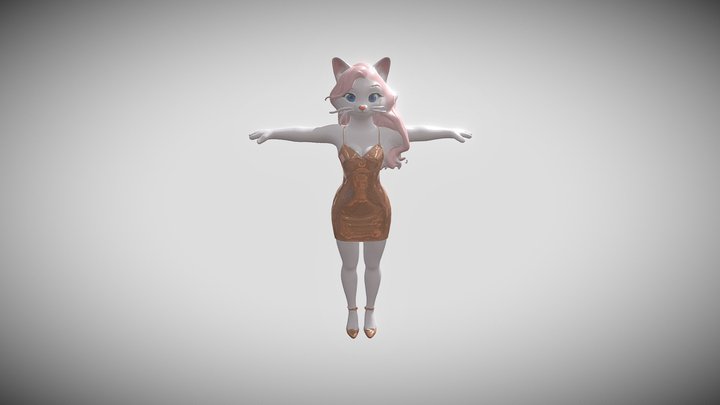 Female cat 3D Model