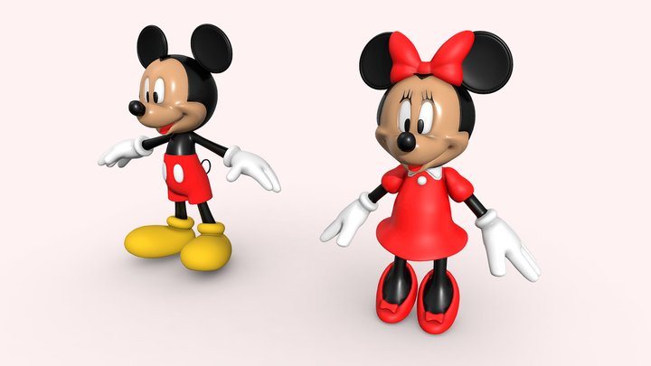 Mickey & Minnie Mouse 3D Model