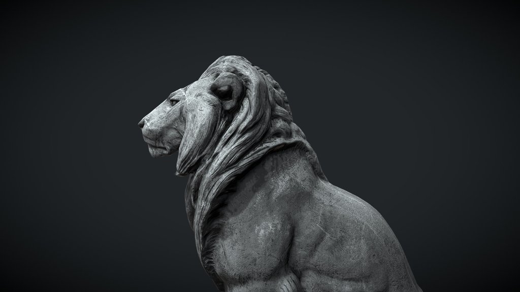 [CC0] Seated Lion - Ready to Unity HDRP